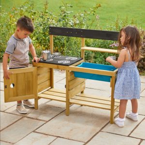 Children's play kitchen, TP Toys, natural wood, 95x37,5x88cm, set of accessories