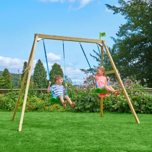 Double swing set for children, TP Toys, solid wood multiplay, set with 2 swings